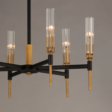 Maxim Lighting Flambeau 6-Light LED Chandelier Black/Antique Brass