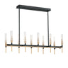 Maxim Lighting Flambeau 10-Light Linear LED Chandelier Black/Antique Brass