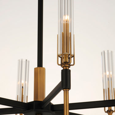 Maxim Lighting Flambeau 8-Light LED Chandelier Black/Antique Brass