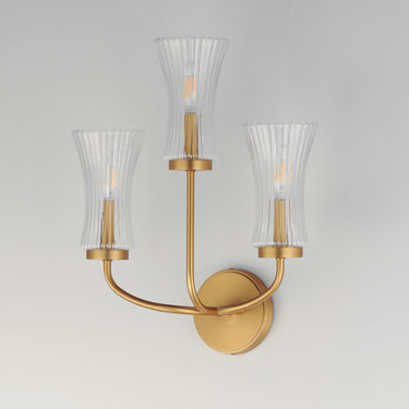 Maxim Lighting Camelot 3-Light Sconce Natural Aged Brass