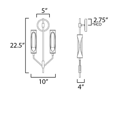 Maxim Lighting Regent 2-Light Wall Sconce Light French Gray/Natural Aged Brass