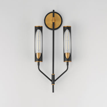 Maxim Lighting Regent 2-Light Wall Sconce Black/Antique Brass