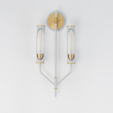 Maxim Lighting Regent 2-Light Wall Sconce Light French Gray/Natural Aged Brass