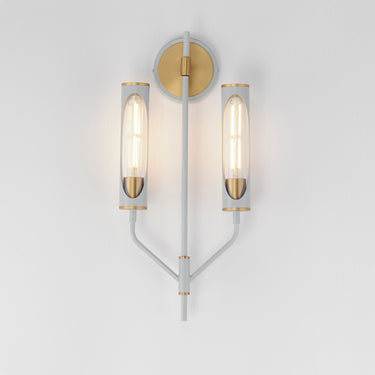 Maxim Lighting Regent 2-Light Wall Sconce Light French Gray/Natural Aged Brass