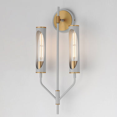 Maxim Lighting Regent 2-Light Wall Sconce Light French Gray/Natural Aged Brass