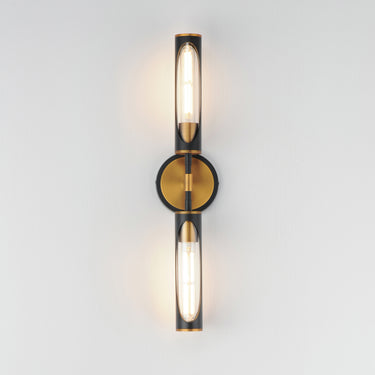 Maxim Lighting Regent 2-Light Bath Vanity Black/Antique Brass