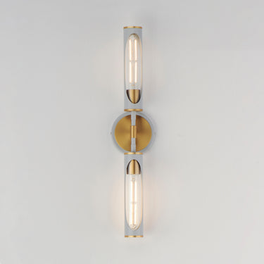 Maxim Lighting Regent 2-Light Bath Vanity Light French Gray/Natural Aged Brass