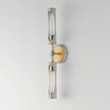 Maxim Lighting Regent 2-Light Bath Vanity Light French Gray/Natural Aged Brass
