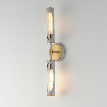 Maxim Lighting Regent 2-Light Bath Vanity Light French Gray/Natural Aged Brass