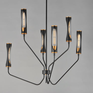 Maxim Lighting Regent 6-Light Pendant Black/Antique Brass