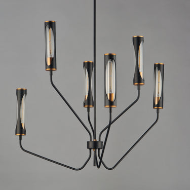 Maxim Lighting Regent 6-Light Pendant Black/Antique Brass