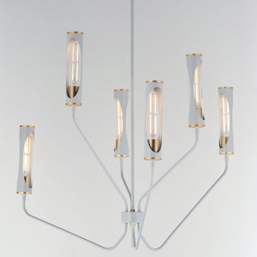 Maxim Lighting Regent 6-Light Pendant Light French Gray/Natural Aged Brass