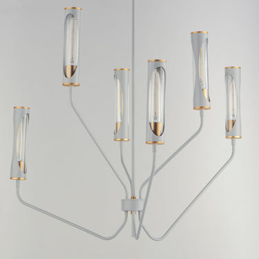 Maxim Lighting Regent 6-Light Pendant Light French Gray/Natural Aged Brass