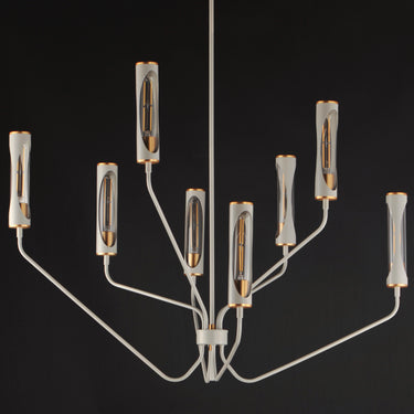 Maxim Lighting Regent 8-Light Chandelier Light French Gray/Natural Aged Brass