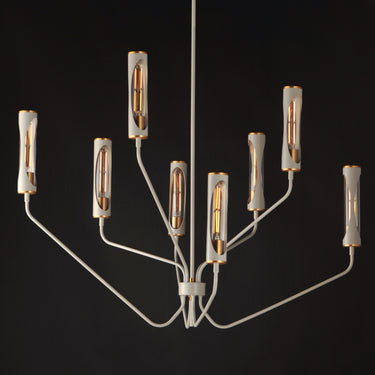 Maxim Lighting Regent 8-Light Chandelier Light French Gray/Natural Aged Brass