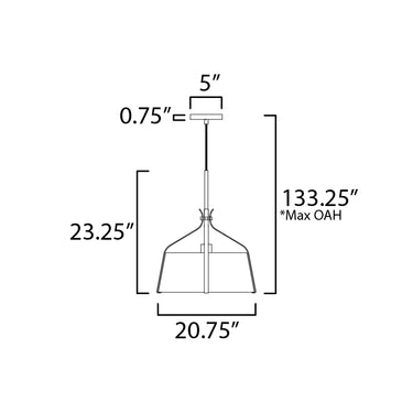 Maxim Lighting Bandera 20" 3-Light Pendant Dark Bronze