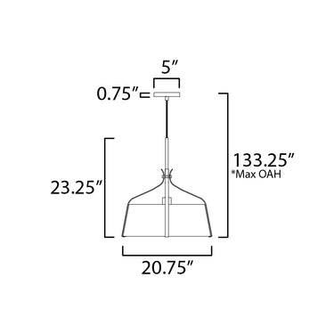 Maxim Lighting Bandera 30" 4-Light Pendant Natural Aged Brass