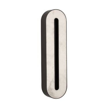 Elegant 18" bronze alabaster wall sconce, dimmable LED. Perfect for sophisticated residential & commercial interiors.