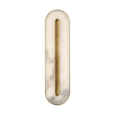 Wyllis 18" hand rubbed antique brass alabaster LED sconce by Visual Comfort. For modern homes & offices.