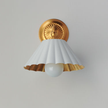 Maxim Lighting Primrose Wall Sconce Matte White/Gold Leaf