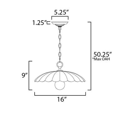 Maxim Lighting Primrose Pendant Matte White/Gold Leaf