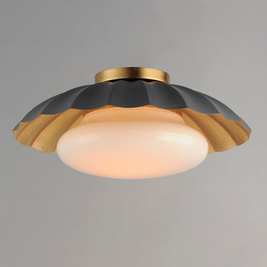 Maxim Lighting Primrose Flush Mount Dark Grey/Gold Leaf