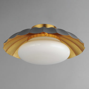 Maxim Lighting Primrose Flush Mount Dark Grey/Gold Leaf