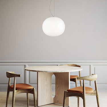 Modern Italian LED pendant lighting by Lodes designed by Snøhetta with white glass diffuser