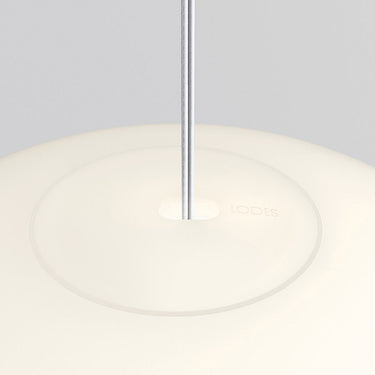Modern minimalist LED pendant light in white glass for home office and living room lighting