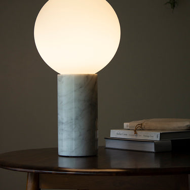 Pilar Marble Table Lamp with Frosted Glass Globe by Pablo Designs - image 6