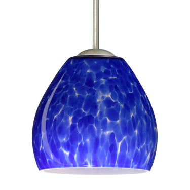 Bolla stem pendant: Blue Cloud glass shade | Besa Lighting