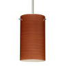 Stilo 7 mini cylinder in Cherry glass, satin nickel | Besa Lighting