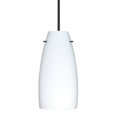 Tao 10 pendant in Opal Matte glass on a black cord | Besa Lighting