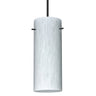 Stilo 10 cylinder pendant in Carrera glass on a black cord | Besa Lighting