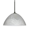 Tessa bell pendant in Marble glass with a black cord | Besa Lighting