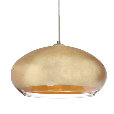Brio 14 stem pendant: Gold Foil glass shade | Besa Lighting
