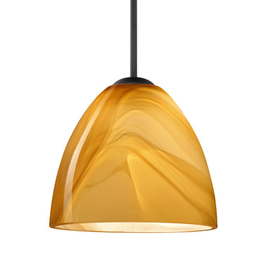 Vila stem pendant: Honey glass shade | Besa Lighting