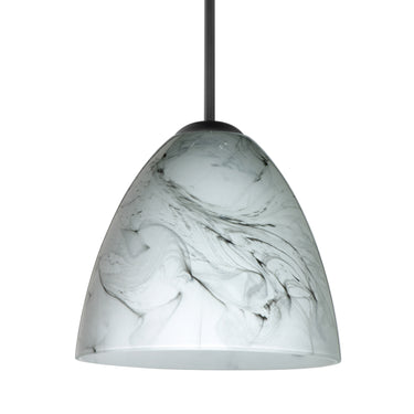 Vila cable pendant: Marble Grigio glass shade | Besa Lighting