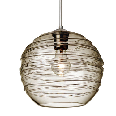 Wave 10 cable pendant: Smoke glass shade | Besa Lighting