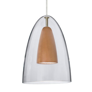 Dano in Clear glass with Medium wood | Besa Lighting