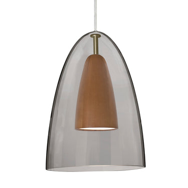 Dano in Smoke glass with Medium wood | Besa Lighting