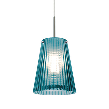 Dion cord pendant: Blue glass shade | Besa Lighting