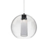 Eli cord pendant: a double-layer globe of clear glass with an inner bubble-glass cylinder | Besa Lighting