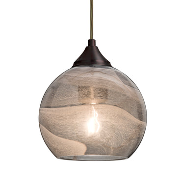 Jilly in Vapor Smoke glass on a bronze cord | Besa Lighting