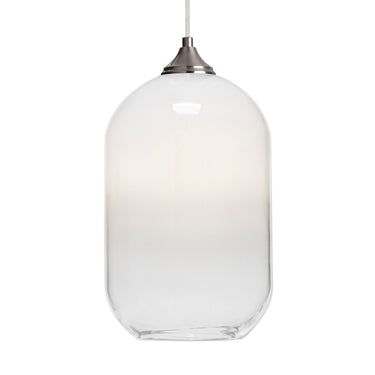 Omega 12 stem pendant: White/Clear glass shade | Besa Lighting