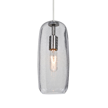 Pinot 13 cord pendant: Clear Bubble glass shade | Besa Lighting