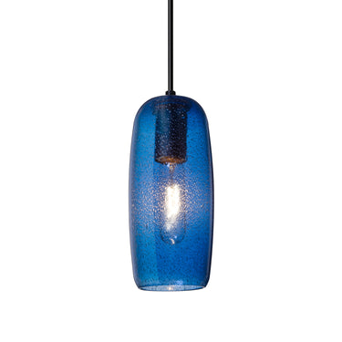 Pinot 9 cord pendant: Blue Bubble glass shade | Besa Lighting