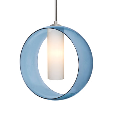Plato stem pendant: Blue glass shade | Besa Lighting