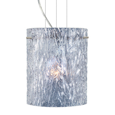 Tamburo 8 cord pendant: Clear Stone glass shade | Besa Lighting