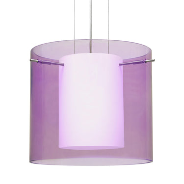 Pahu 12 stem pendant: Amethyst glass shade | Besa Lighting